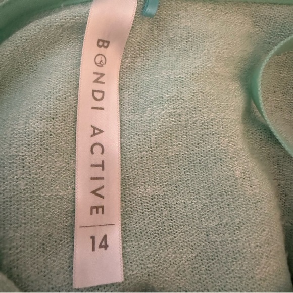 BONDI BORN | BONDI Active | Mint Green Terry Sleeveless Hoodie - Picture 5 of 6